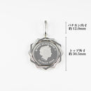 ペンダントトップ Pt999.5 ツバルホース コイン 1/5oz Pt850 枠付 (Type-TW) ※エリザベス表