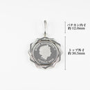 ペンダントトップ Pt999.5 ツバルホース コイン エリザベス表 1/5oz Pt850 枠付 (Type-TW)