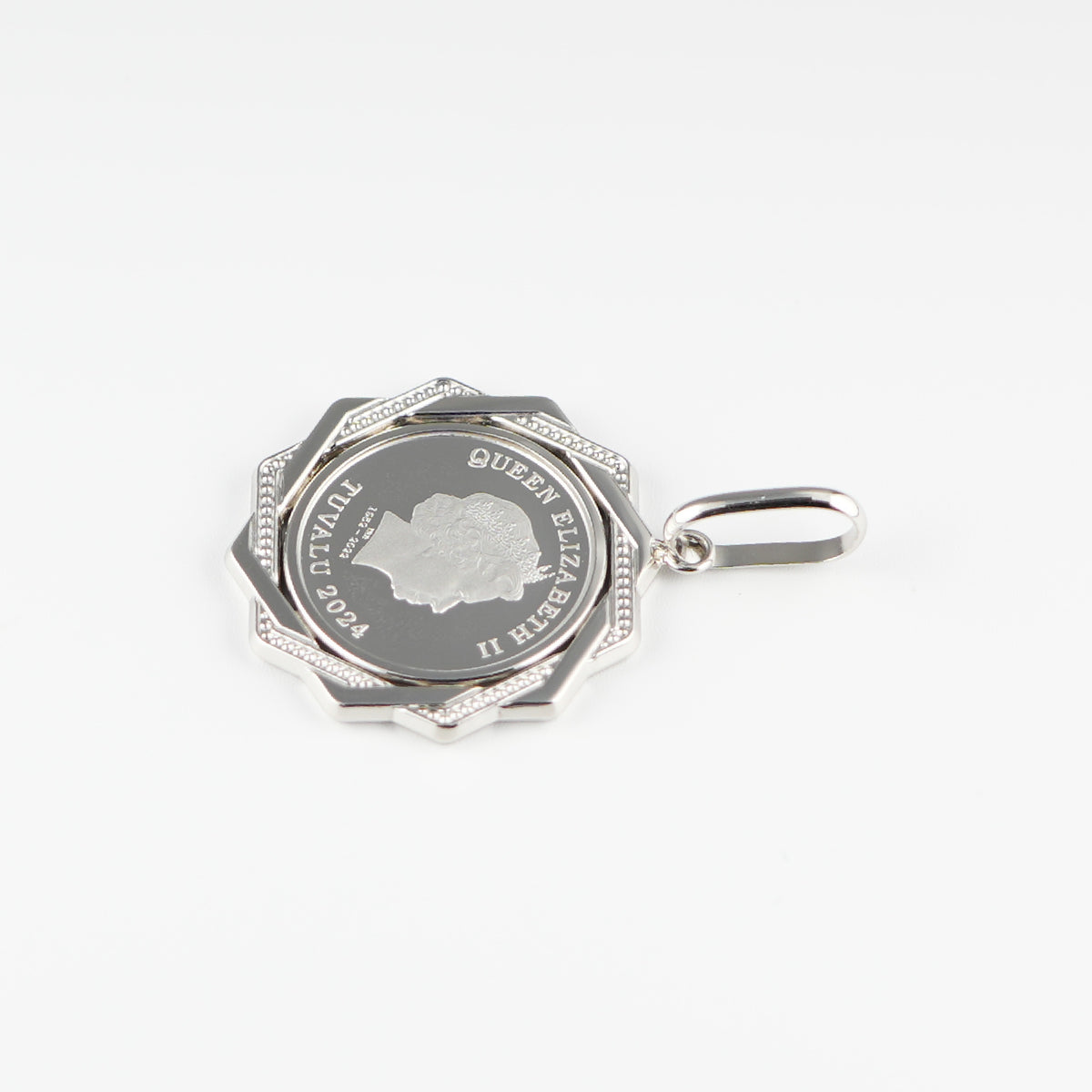 ペンダントトップ Pt999.5 ツバルホース コイン エリザベス表 1/5oz