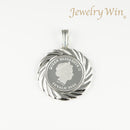 ペンダントトップ Pt999.5 ツバルホース コイン 1/5oz Pt900 枠付 (Type-FL) リバーシブルタイプ