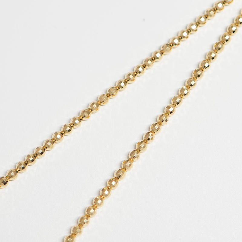 ミラーカットボールネックレス K18 幅3mm 50cm