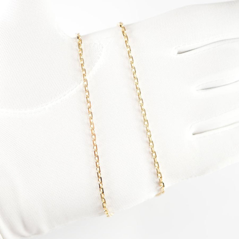カット小豆チェーン ネックレス K18 幅2.4mm 0.82φ 50cm