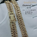 【要お問い合わせ】喜平 ネックレス K18 トリプル 8面 100g 60cm (出来上がり重量約95g前後) 造幣局検定マーク(ホールマーク)刻印入りベース アフターダイヤ留め加工(1コマ 4pc留め)