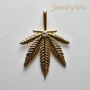 ペンダントトップ 大麻草 K18 ダイヤ付