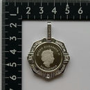 ペンダントトップ Pt999.5 ツバルホース コイン エリザベス表 1/5oz Pt900 枠付 ダイヤ付 (Type-CR1)