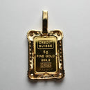 ペンダントトップ K24 リバティインゴット 5g K18 枠付 ダイヤ付 (Type-CR2)※入荷待ち