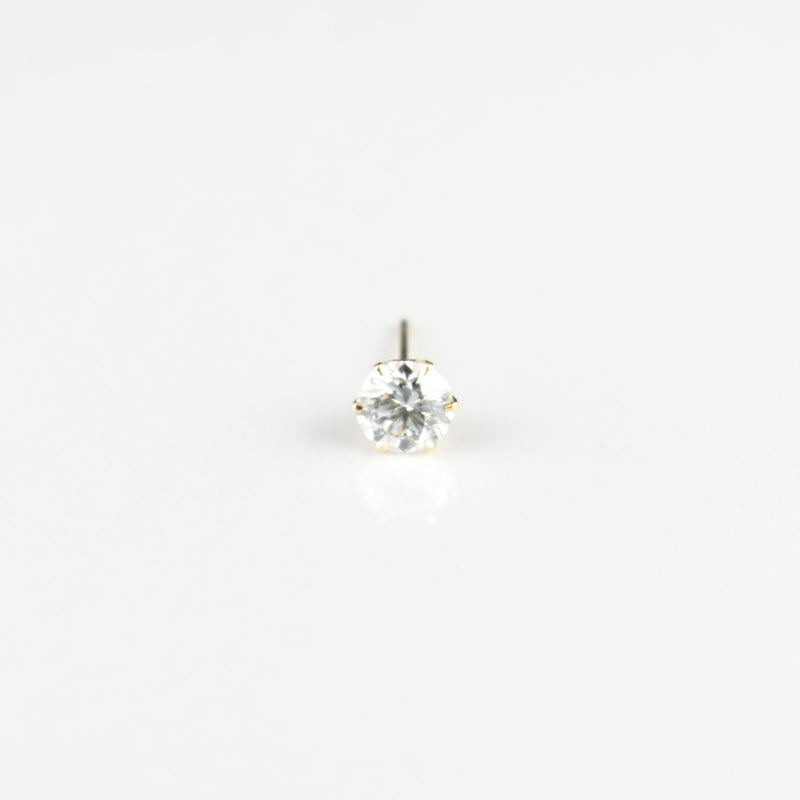 ピアス K18 0.50ct ダイヤ付 片方 落ちにくいピアスキャッチ