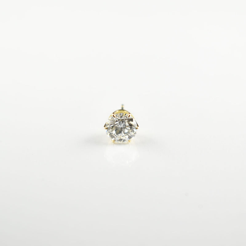 ピアス K18 1.00ct ダイヤ付 片方 落ちにくいピアスキャッチ