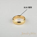 リング 甲丸リング K18 幅6.0mm 18号 ダイヤ付※他サイズは要お問い合わせ