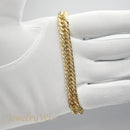 【要お問い合わせ】喜平 ブレスレット K18 トリプル 12面 30g 18cm (出来上がり重量約29g前後) 造幣局検定マーク(ホールマーク)刻印入りベース アフターダイヤ留め加工(1コマ6pc留め)