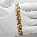 【要お問い合わせ】喜平 ブレスレット K18 トリプル 8面 50g 20cm (出来上がり重量約47g前後) 造幣局検定マーク(ホールマーク)刻印入りベース アフターダイヤ留め加工(1コマ6pc留め)