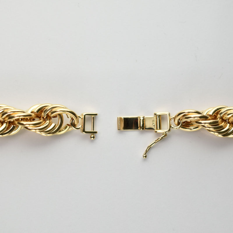 パイプロープネックレス K18 幅10mm 50cm ロープ チェーン