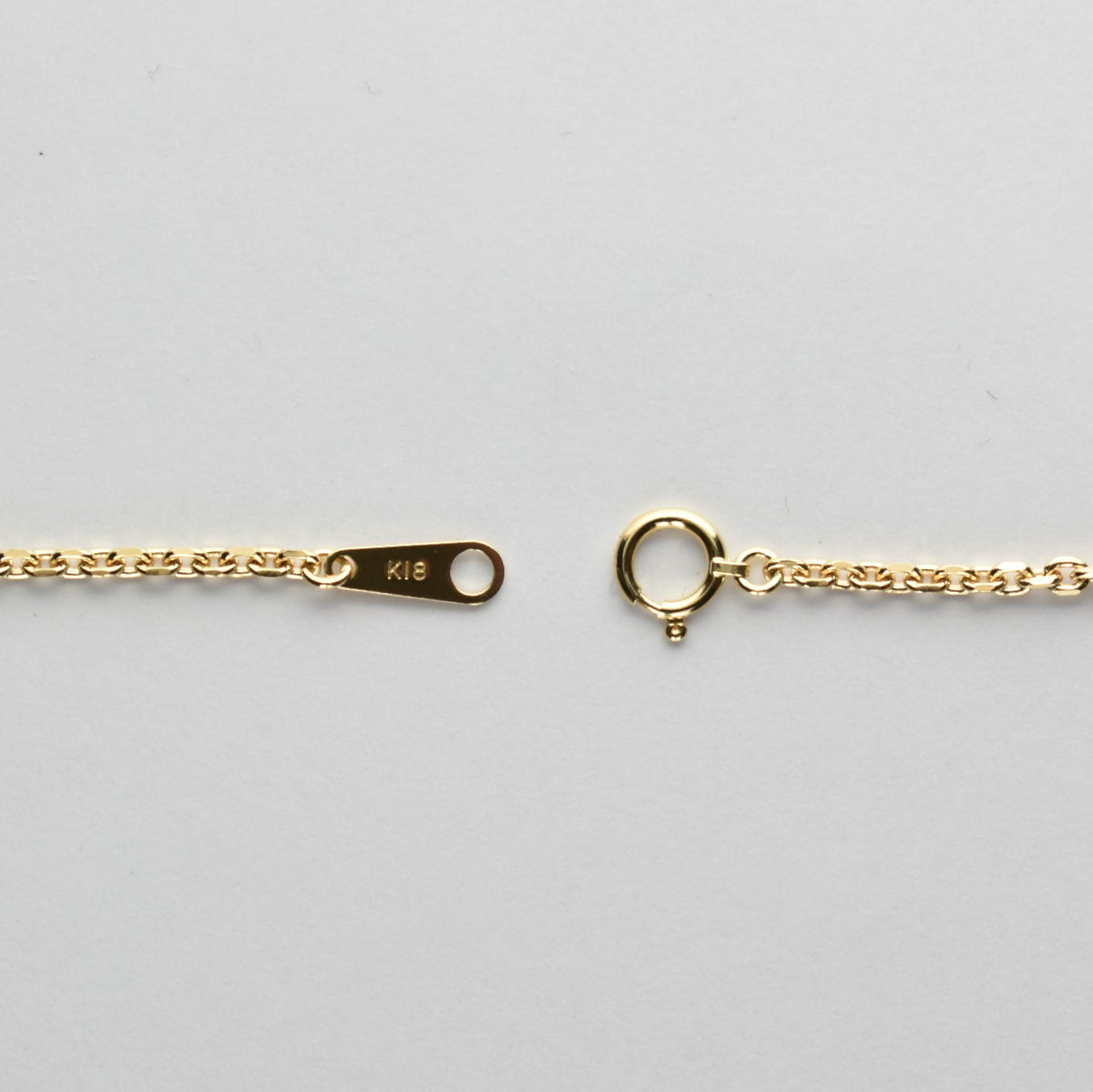 カット小豆ネックレス K18 幅2.0mm 0.6φ 50cm 小豆 チェーン