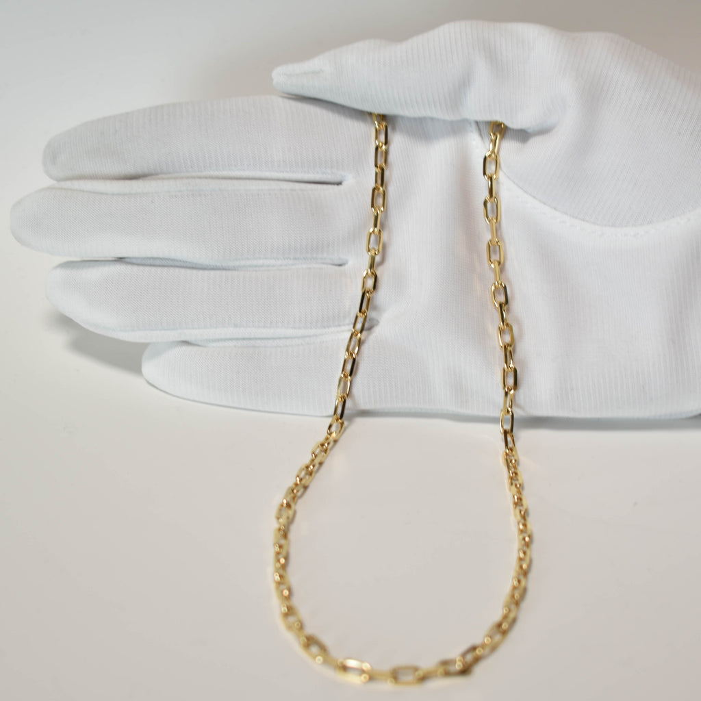 小豆ブレスレット K18 幅3.4mm 1.0φ 20cm 小豆 チェーン