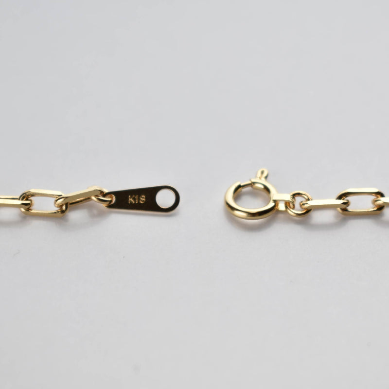 粗目小豆ブレスレット K18 幅3.4mm 1.0φ 18cm 小豆 チェーン