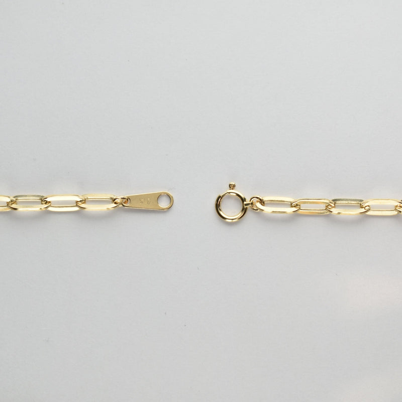 クリップチェーンネックレス K18 幅3.5mm 55cm クリップ チェーン 中空