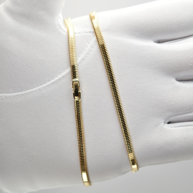 スネークネックレス K18 幅3.5mm 50cm スネーク チェーン