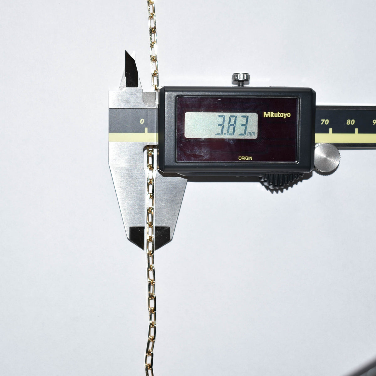 粗目小豆チェーン ブレスレット K18 幅3.8mm 1.2φ 20cm