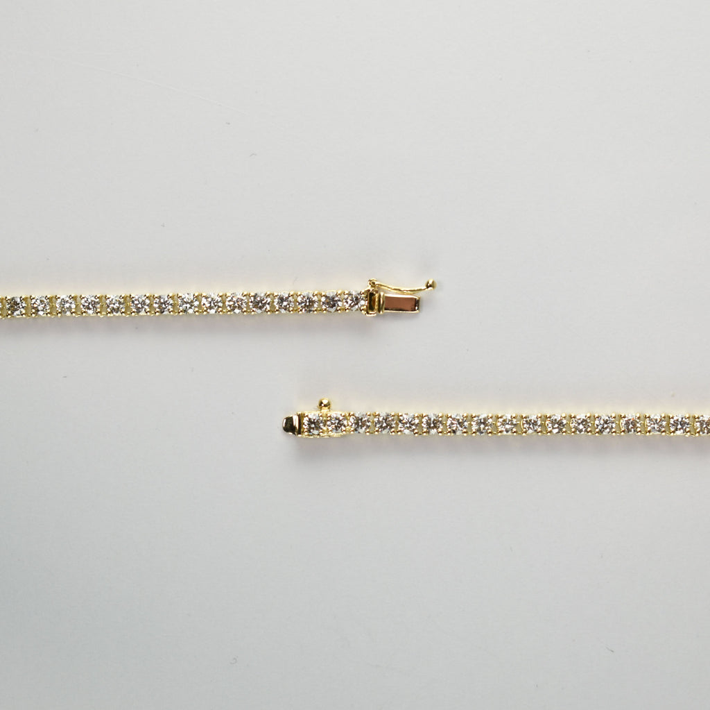 ダイヤモンドテニスネックレス ストレート K18枠 幅3.0mm 50cm トータル11.08ct カラー:I〜J クラリティ:VS-1〜S
