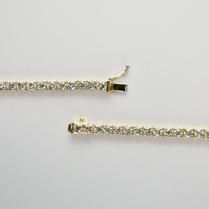 ダイヤモンドテニスネックレス ストレート K18枠 幅3.8mm 50cm トータル20.08ct カラー:K〜L クラリティ:VS-1〜SI-1 カット:EX〜G