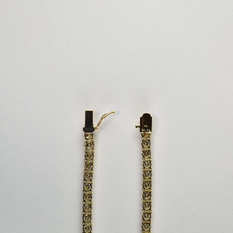 ダイヤモンドテニスネックレス ストレート K18枠 幅3.8mm 50cm トータル20.08ct カラー:K〜L クラリティ:VS-1〜SI-1 カット:EX〜G