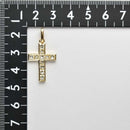 ペンダントトップ 角クロス K18 ダイヤ付(プリンセンスカット) 大