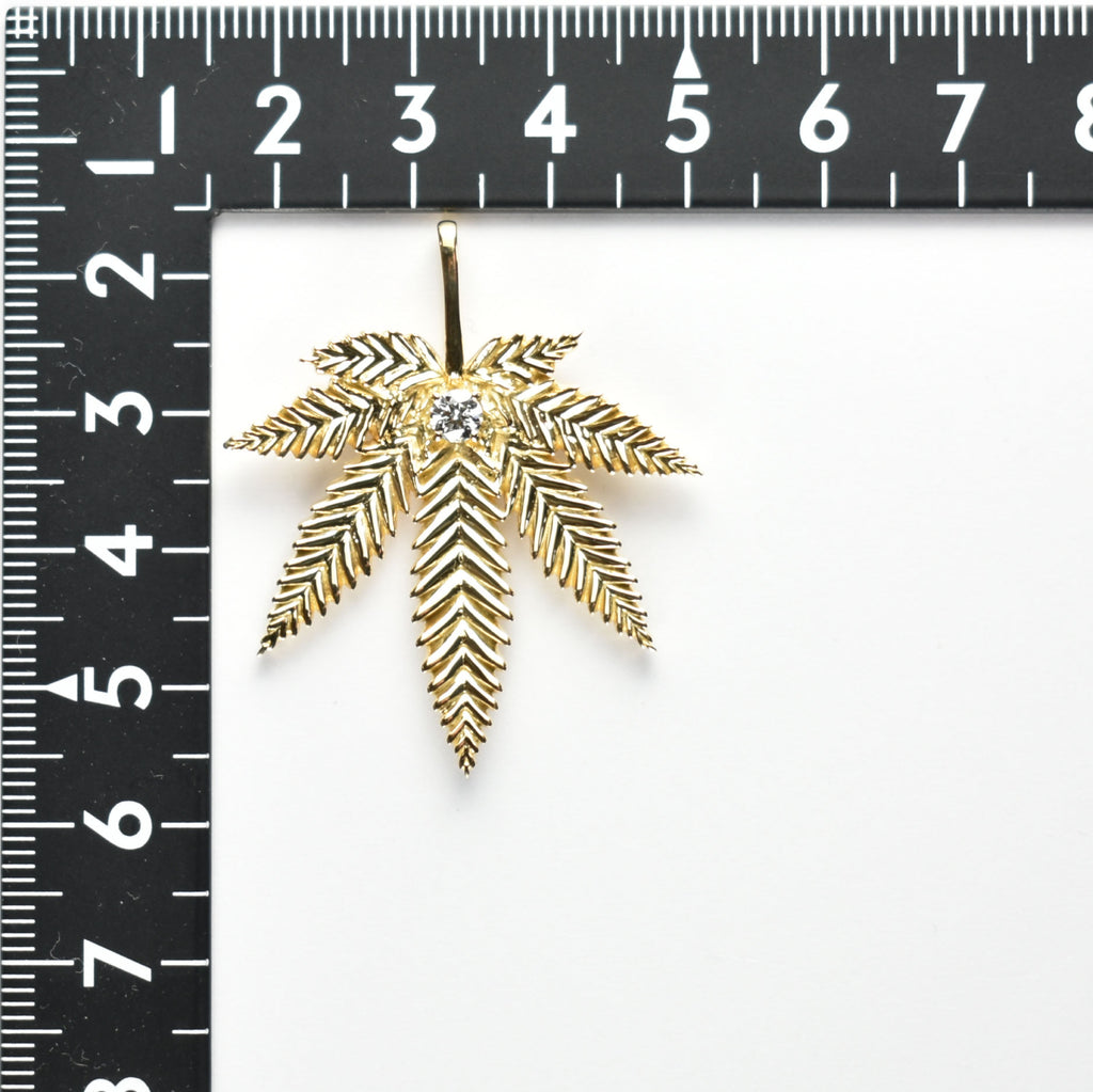 ひまわり K18WG ダイヤ0.53ct ネックレストップ ひまわり様専用