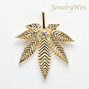 ペンダントトップ 大麻草 K18 ダイヤ付 (Type-OT)