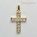 ペンダントトップ 角クロス K18 ダイヤ付(プリンセンスカット) 大