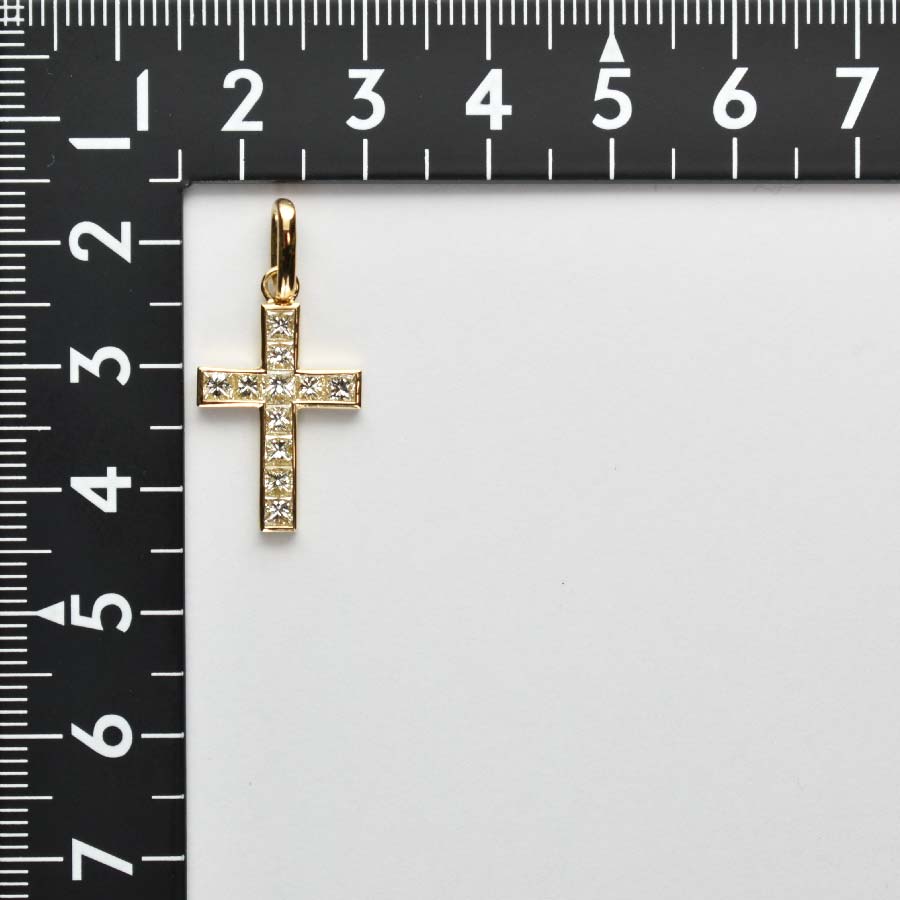 ペンダントトップ K18 ダイヤモンド付(プリンセスカット) (Type-PC-小)