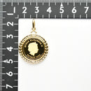 ペンダントトップ K24 ツバルホース コイン エリザベス表 1/10oz K18 枠付 (Type-GK)