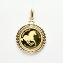 ペンダントトップ K24 ツバルホース コイン エリザベス表 1/10oz K18 枠付 (Type-GK)