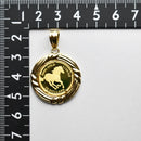 ペンダントトップ K24 ツバルホース コイン エリザベス表 1/10oz K18 枠付 (Type-MR)