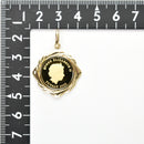 ペンダントトップ K24 ツバルホース コイン エリザベス表 1/10oz K18 枠付 (Type-RH)