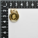 ペンダントトップ K24 ツバルホースコイン エリザベス表 1/25oz K18 枠付 (Type-DT)