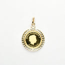 ペンダントトップ K24 ツバルエンジェル コイン エンジェル表 1/25oz K18 枠付 (Type-GK)