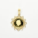 ペンダントトップ K24 ツバルエンジェル コイン エンジェル表 1/25oz K18 枠付 ダイヤ付 (Type-HT)