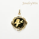 ペンダントトップ K24 ツバルエンジェル コイン エンジェル表 1/25oz K18 枠付 (Type-RH)