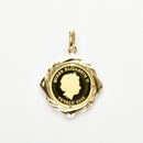 ペンダントトップ K24 ツバルエンジェル コイン エンジェル表 1/25oz K18 枠付 (Type-RH)