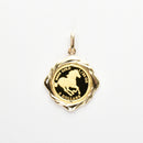 ペンダントトップ K24 ツバルホース コイン エリザベス表 1/25oz K18 枠付 (Type-RH)