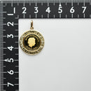 ペンダントトップ K24 ツバルホース コイン エリザベス表 1/25oz K18 枠付 (Type-RM)