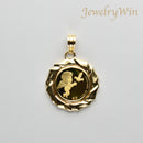 ペンダントトップ K24 ツバルエンジェル コイン エンジェル表 1/25oz K18 枠付 (Type-WK)