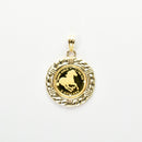 ペンダントトップ K24 ツバルホース コイン エリザベス表 1/25oz K18 枠付 (Type-WR)