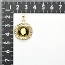 ペンダントトップ K24 ツバルホース コイン エリザベス表 1/25oz K18 枠付 (Type-WR)