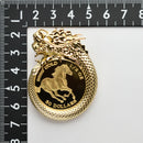 ペンダントトップ K24 ツバルホース コイン ホース表 1/2oz K18 枠付 (Type-DT)