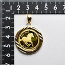 ペンダントトップ K24 ツバルホース コイン エリザベス表 1/5oz K18 枠付 (Type-MR)
