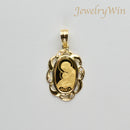 ペンダントトップ K24 マリア コイン 1g K18 枠付 ダイヤ付 (Type-DF)