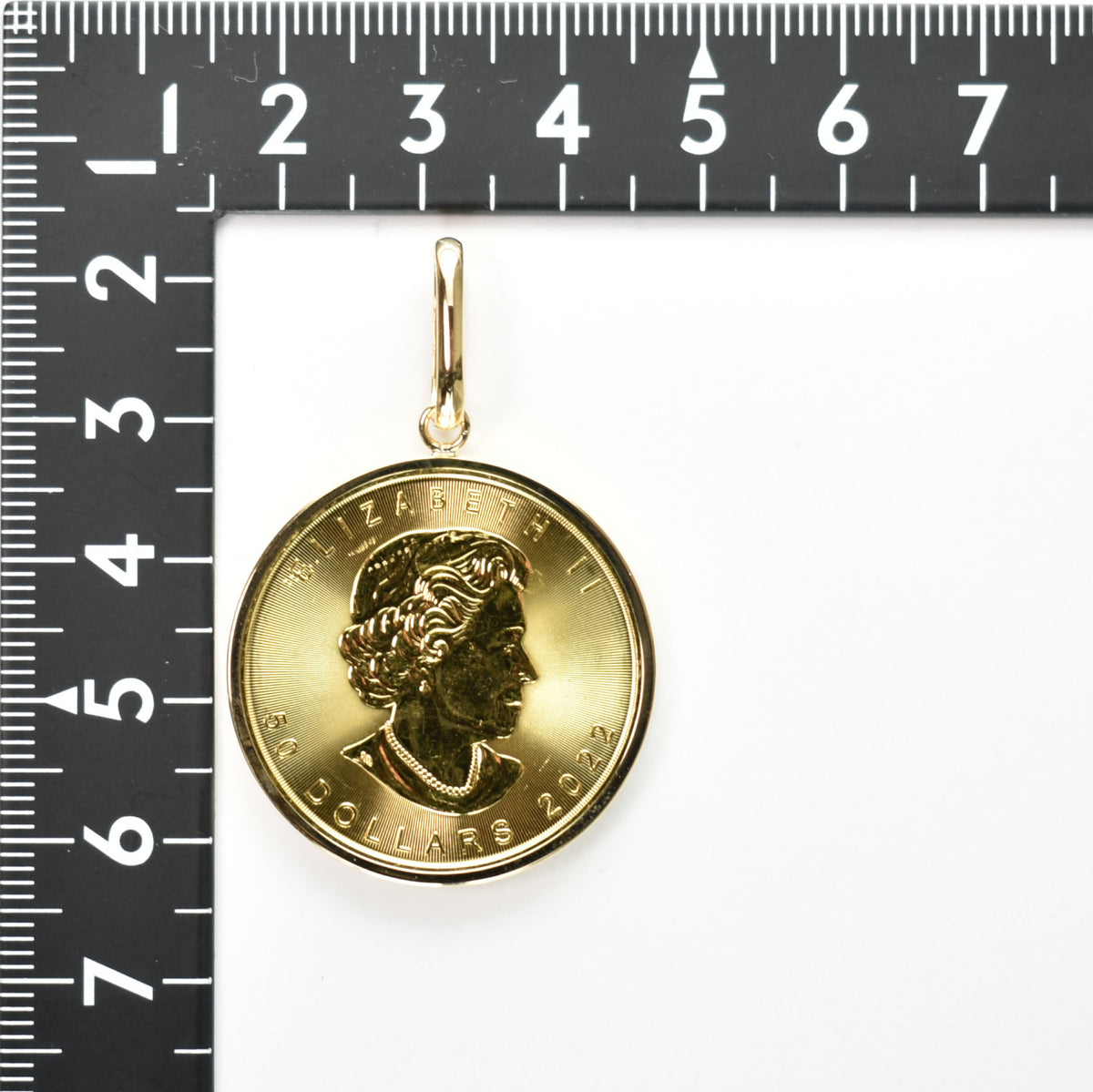 ペンダントトップ K24 メイプルリーフ コイン 1oz K18 枠付 (Type-SP)