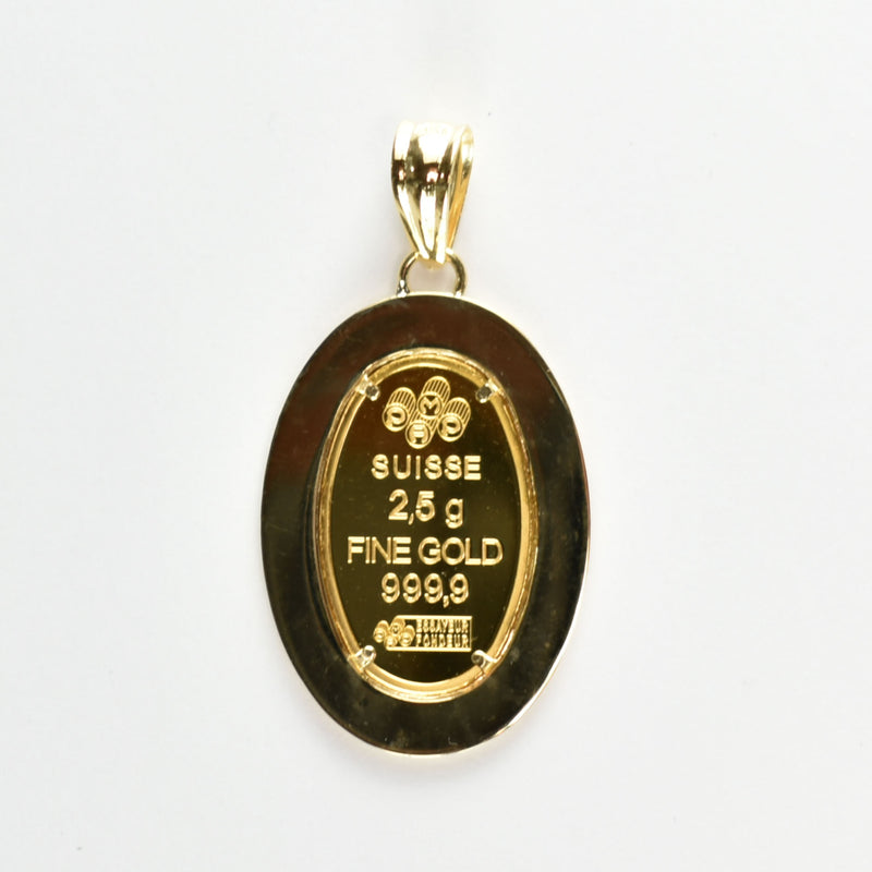 ペンダントトップ マリア コイン K24 2.5g K18 枠付 (Type-MT)
