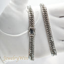 【要お問い合わせ】喜平 ネックレス Pt850 トリプル 8面 100g 50cm (出来上がり重量約94g前後) 造幣局検定マーク(ホールマーク)刻印入り ※平カットベース アフターダイヤ留め加工(1コマ 4pc留め)